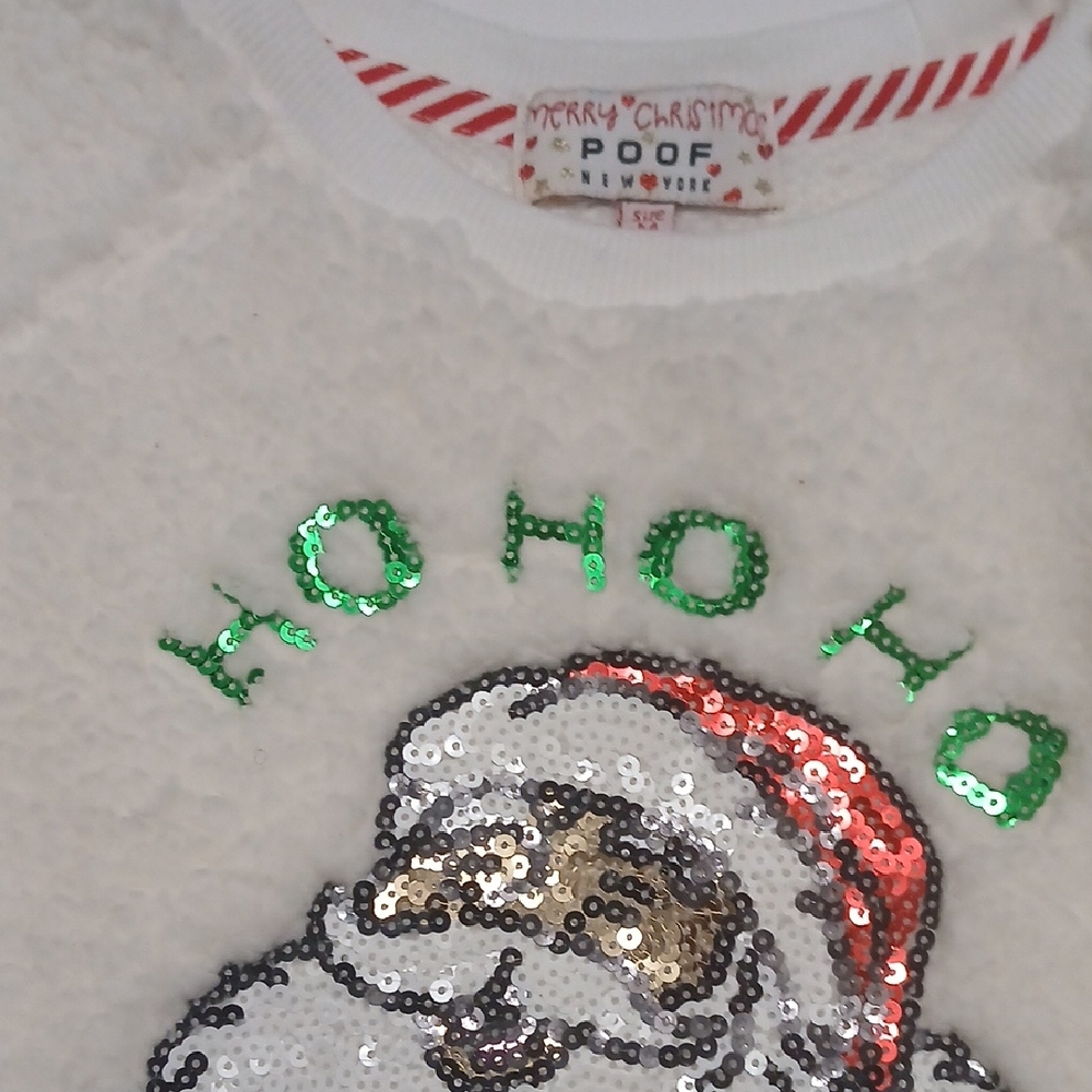 Poof! Festive Sequin Santa Sweater